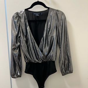 French Connection metallic Bodysuit Size 2